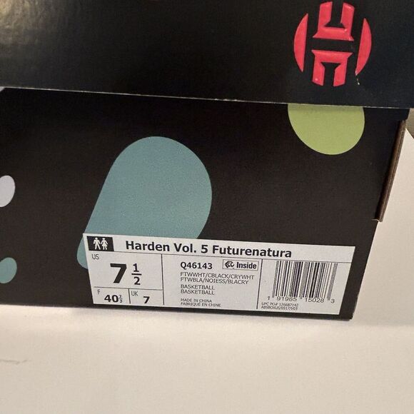 Adidas Harden Vol. 5 Futurenatural -Welcome To Bklyn‎ 2021 White Mens Size 7.5